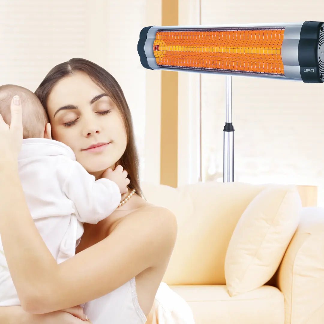 UFO UK - 15 Heater with Telescopic Stand, Adjustable Stand, Remote Control - UFOHEATERS